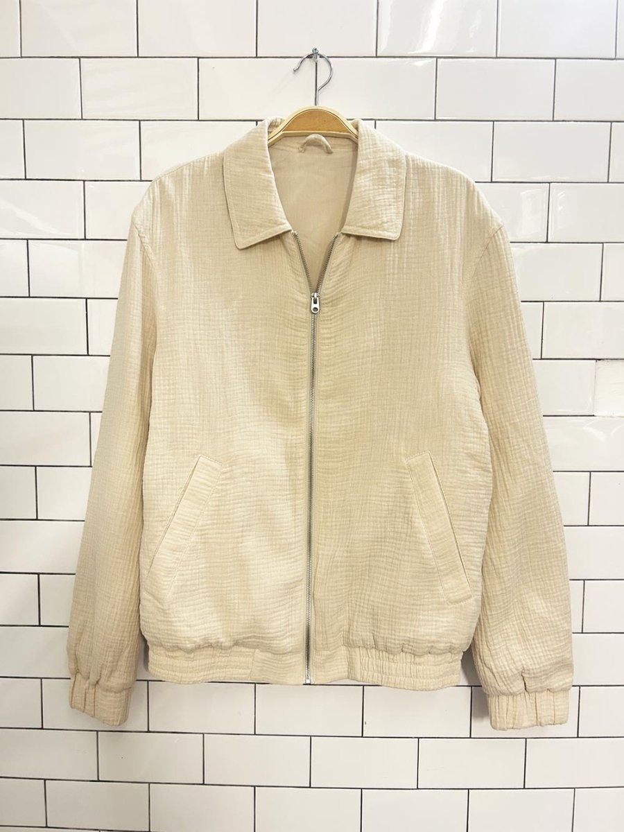 zara oversized gauze cotton zip up jacket - good market thrift store