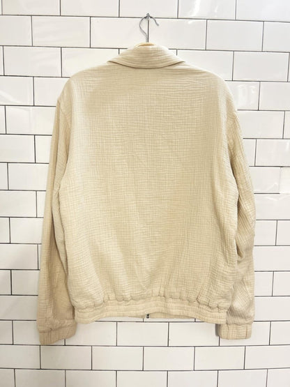 zara oversized gauze cotton zip up jacket - good market thrift store