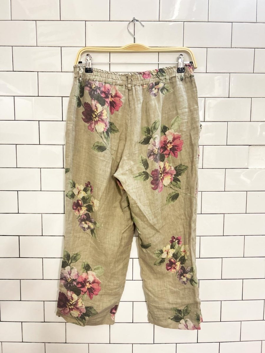 charlie b linen wide leg floral capris - good market thrift store
