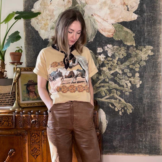 vintage 00s the mountain wild horses graphic tee - size large