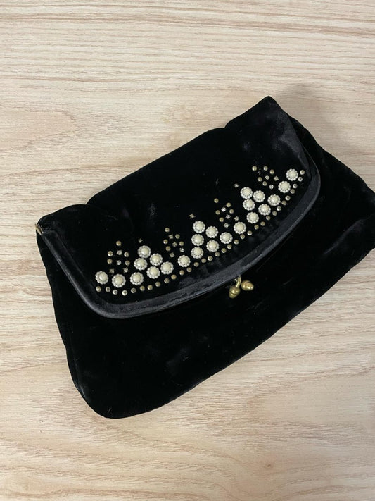 vintage 50s beaded velvet clutch - good market thrift store