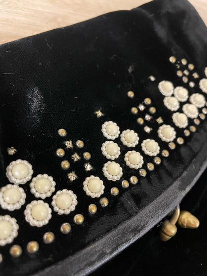 vintage 50s beaded velvet clutch - good market thrift store