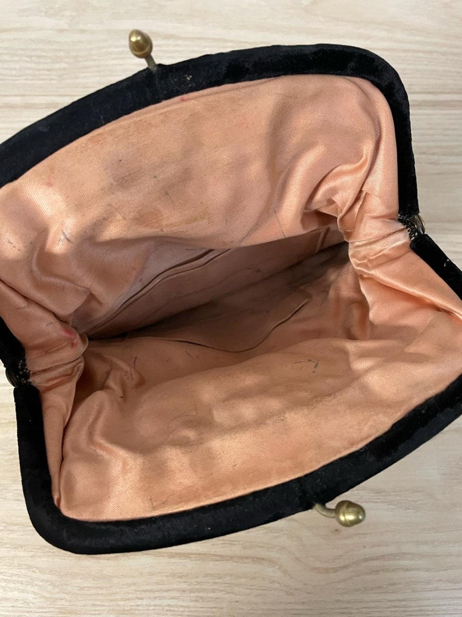 vintage 50s beaded velvet clutch - good market thrift store