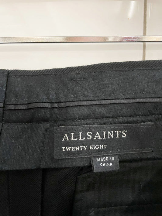 all saints wool blend pleated tapered trouser - good market thrift store
