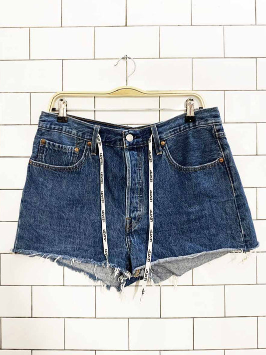 vintage levi's 501 cut off tie up shorts