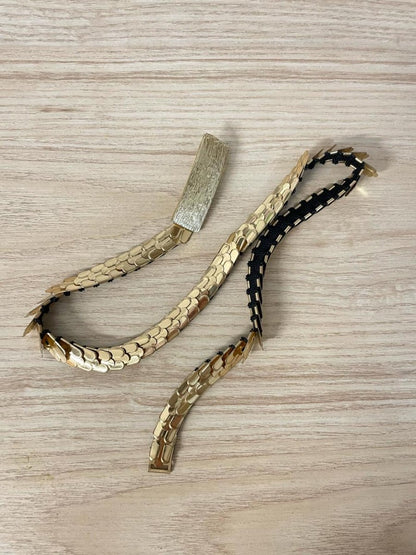 vintage gold 'snake' stretch dress belt - good market thrift store