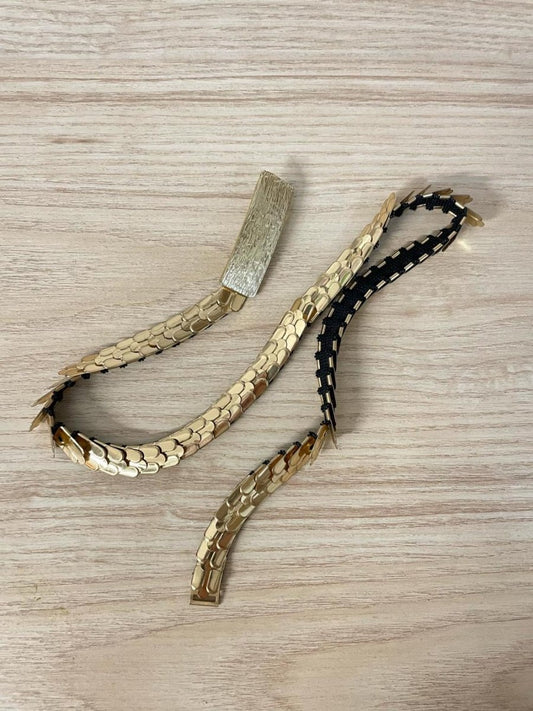 vintage gold 'snake' stretch dress belt - good market thrift store