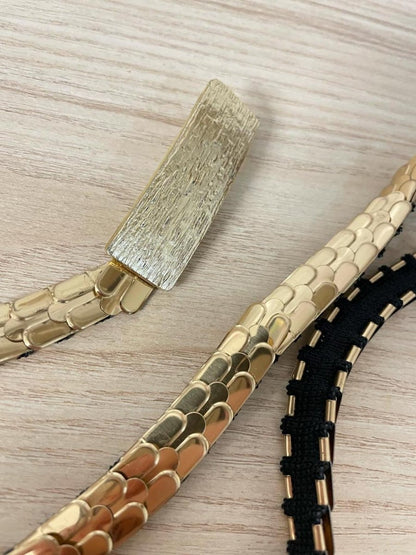 vintage gold 'snake' stretch dress belt - good market thrift store