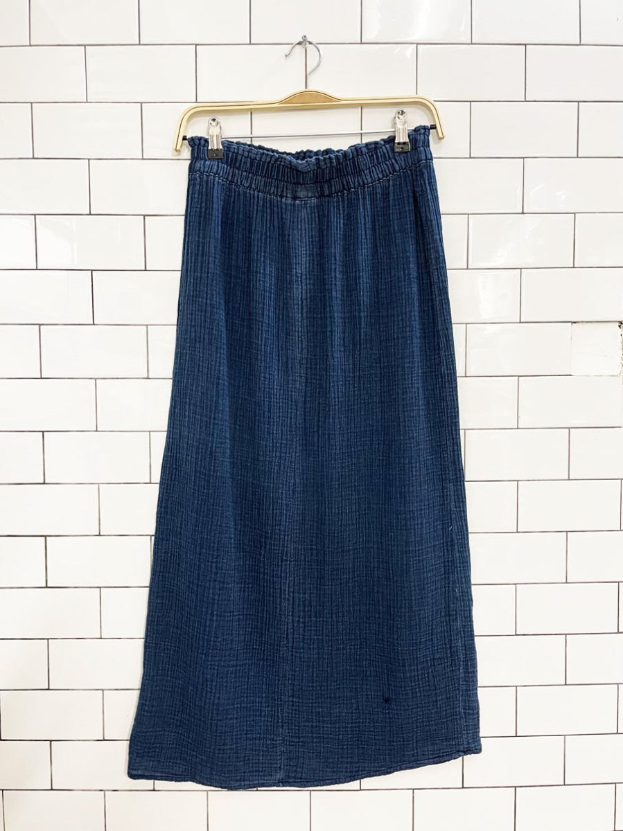 gauze cotton salt - washed blue midi skirt - good market thrift store