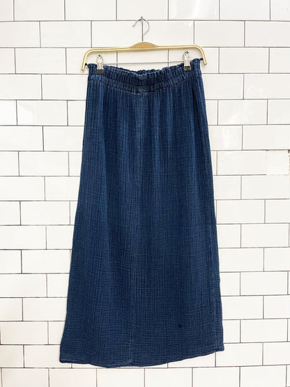 gauze cotton salt - washed blue midi skirt - good market thrift store