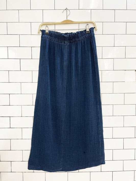 gauze cotton salt - washed blue midi skirt - good market thrift store