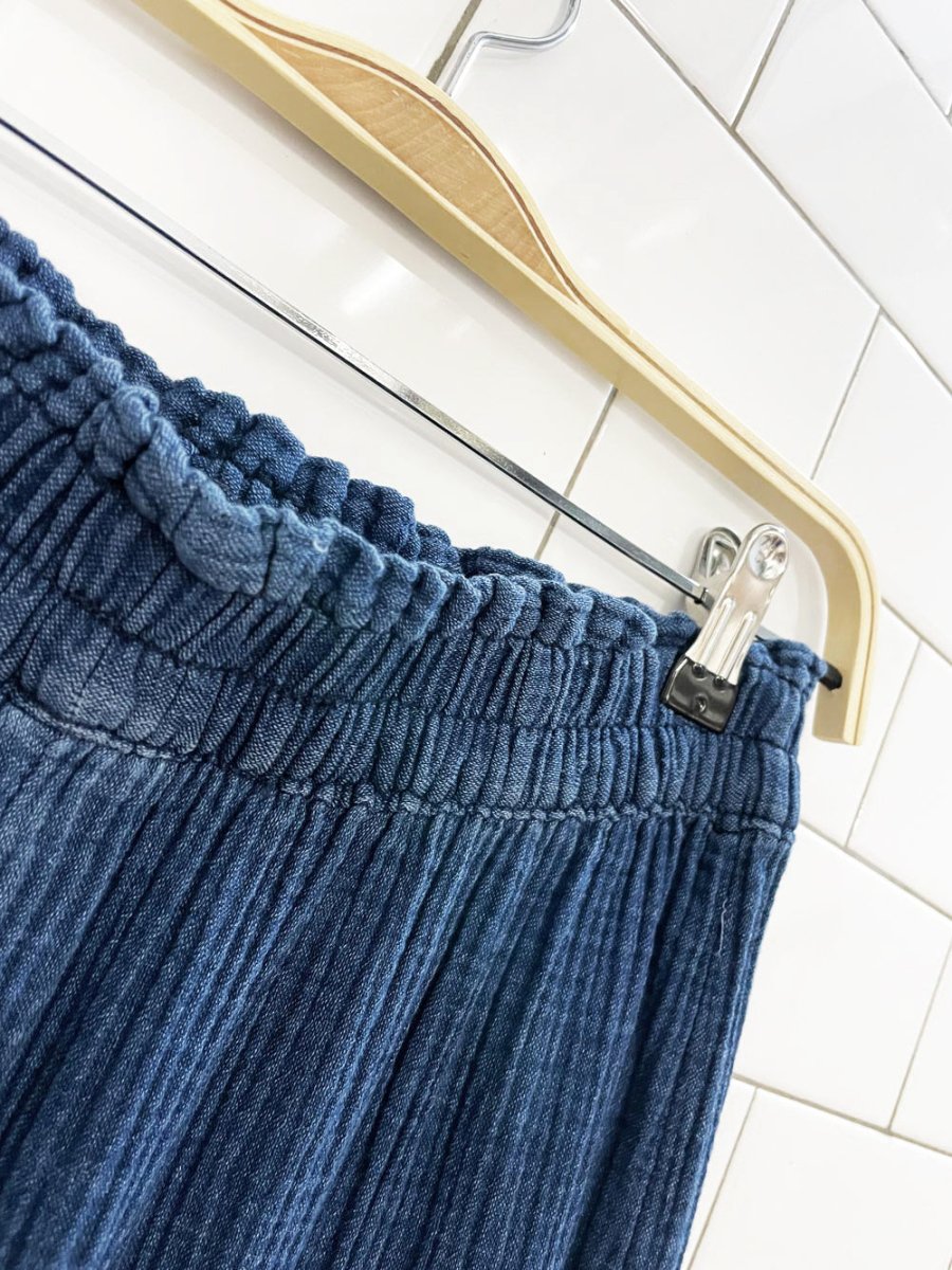 gauze cotton salt - washed blue midi skirt - good market thrift store