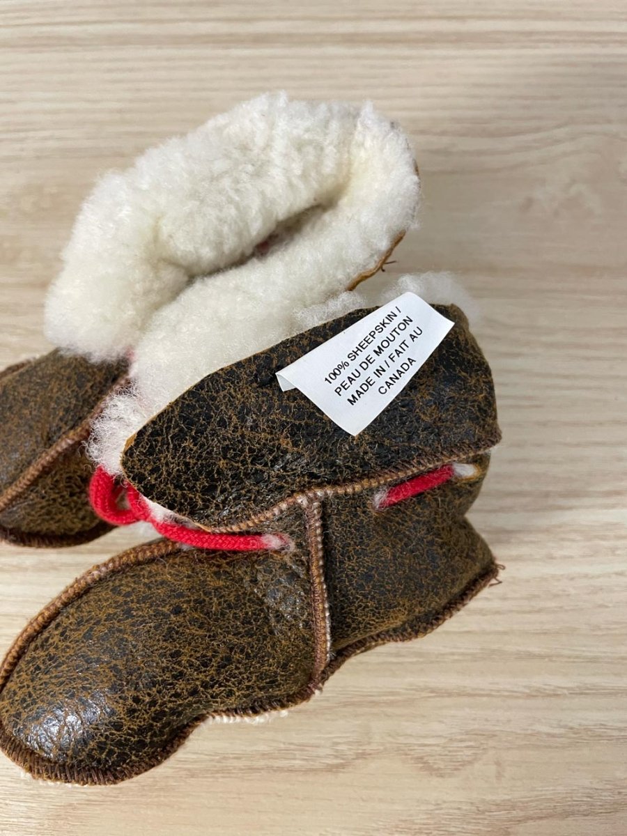 made in canada shearling baby booties - good market thrift store