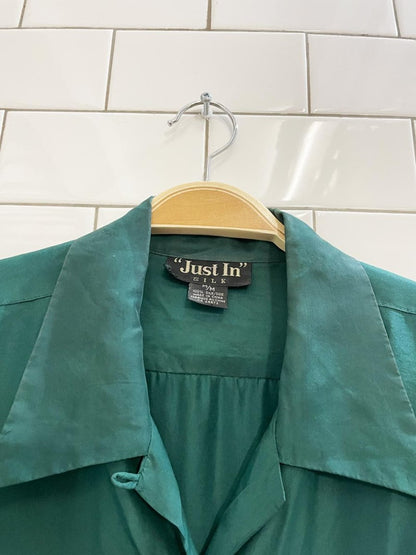 vintage just in 100% silk double pocket shirt - good market thrift store