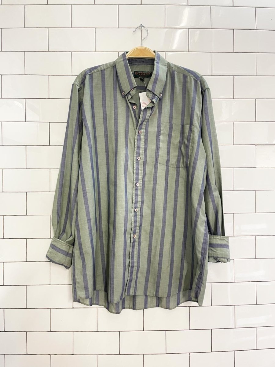 vintage 80s mcgregor striped boyfriend shirt - good market thrift store
