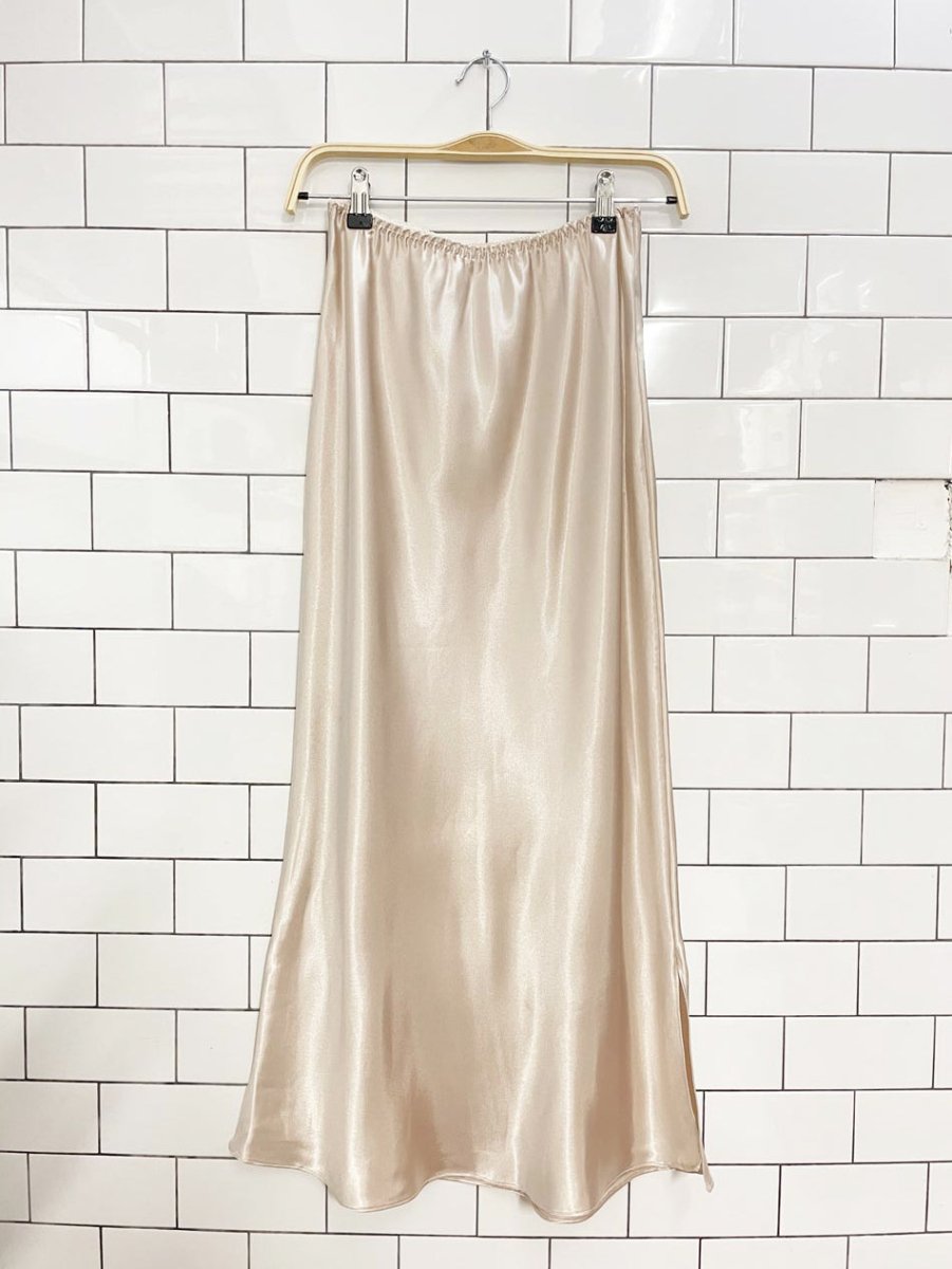 vintage unmentionables satin midi slip skirt - good market thrift store