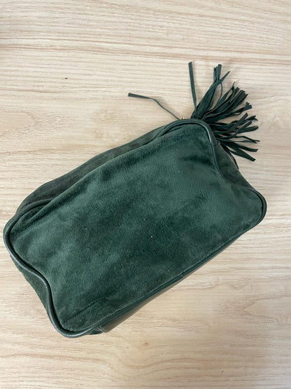 vintage quilted suede tassel toiletry bag - good market thrift store