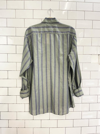 vintage 80s mcgregor striped boyfriend shirt - good market thrift store