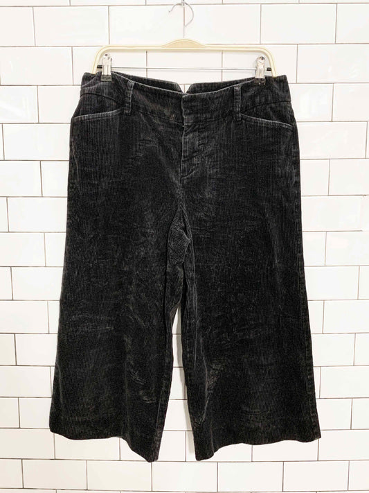 vintage 00s liz claiborne audra chunky cord coulotte wide leg cropped pants