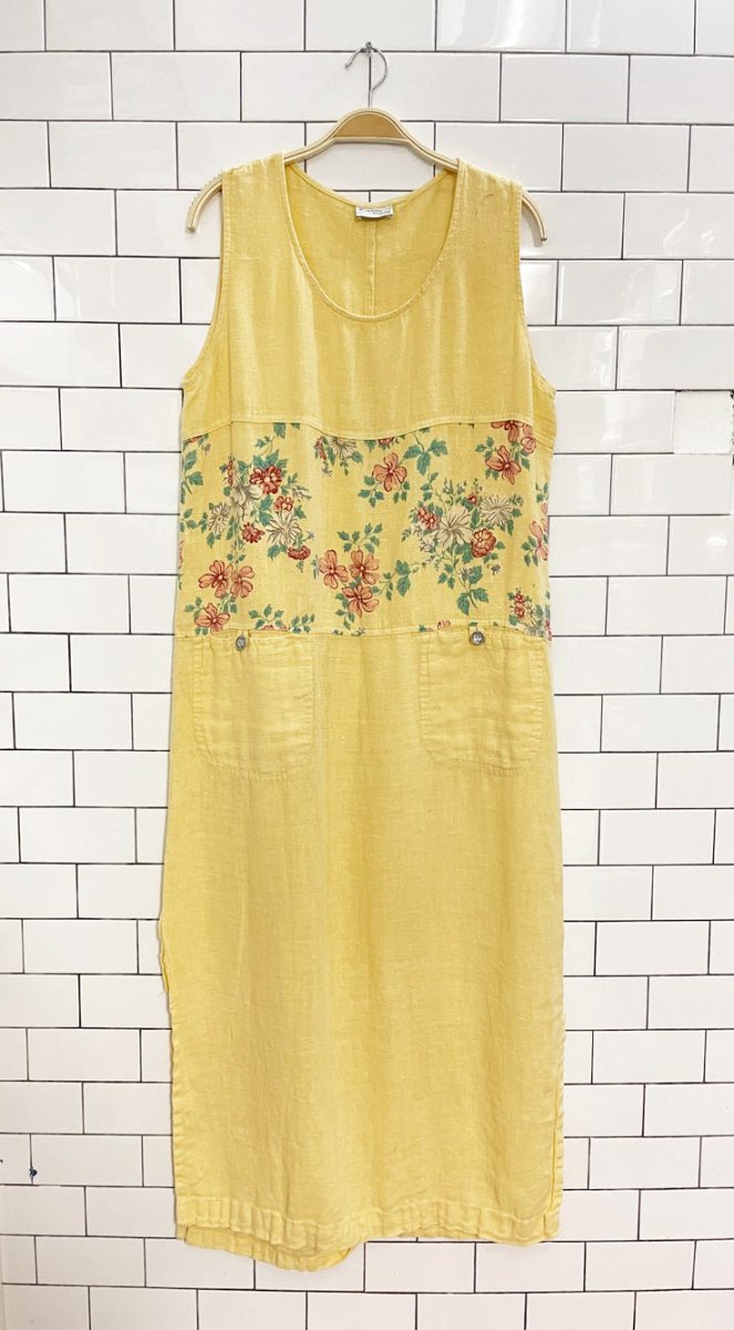 vintage 90s breezy mode usa linen maxi dress - good market thrift store