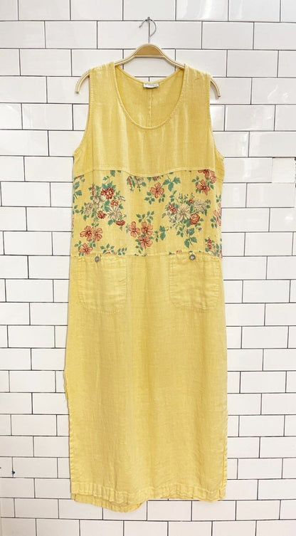 vintage 90s breezy mode usa linen maxi dress - good market thrift store