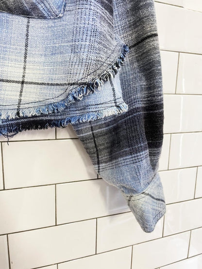 UO bdg joey cropped boxy flannel shirt - good market thrift store