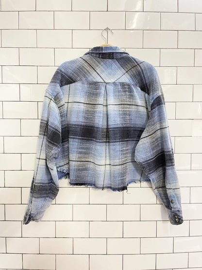 UO bdg joey cropped boxy flannel shirt - good market thrift store