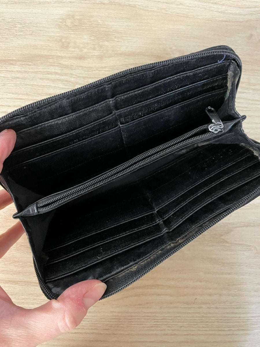 vintage eelskin leather wallet - good market thrift store