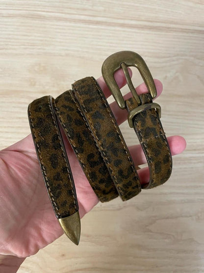 animal printed suede leather belt - good market thrift store