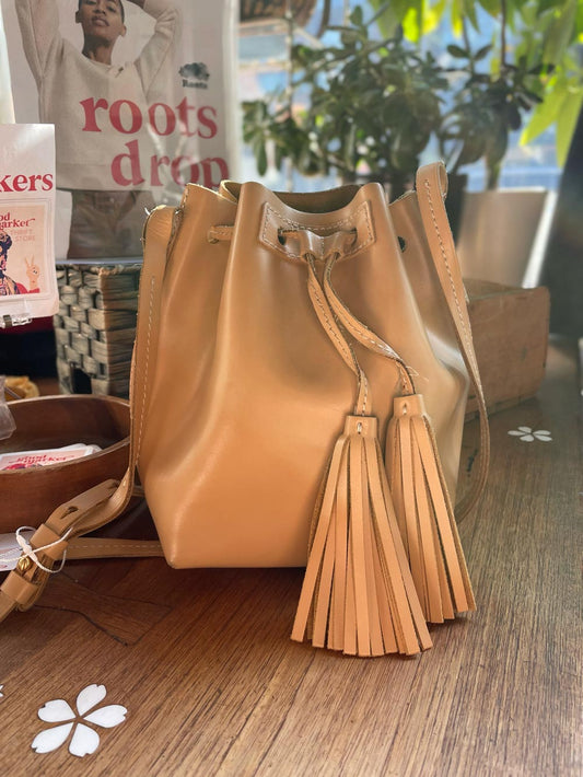 j crew tassel leather bucket bag