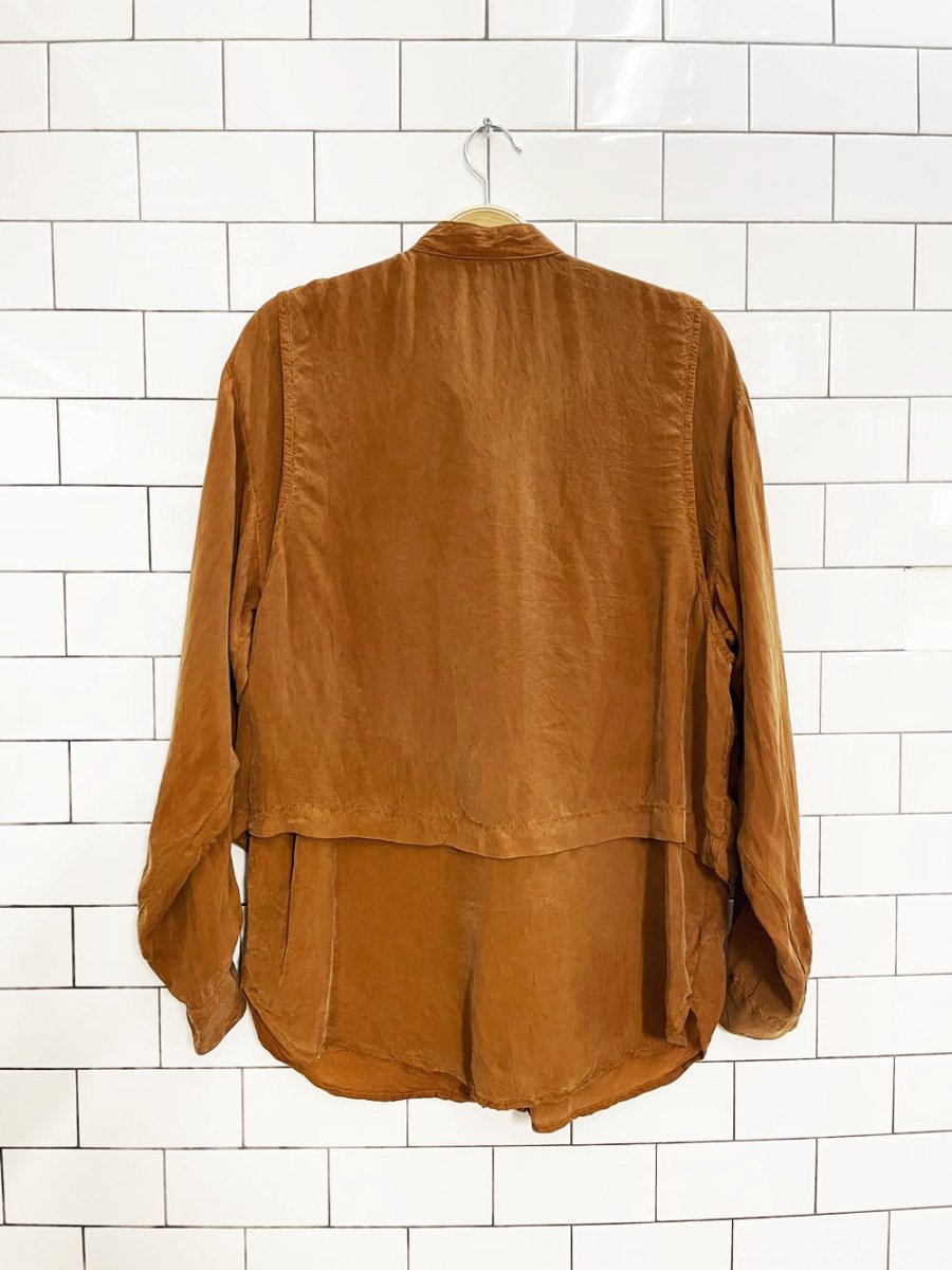 vintage 90s action wear USA embroidered vest oversized shirt - good market thrift store