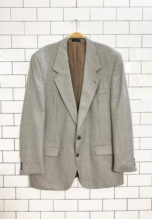 vintage charter collection moon houndstooth silk - wool blazer | woven in england - good market thrift store