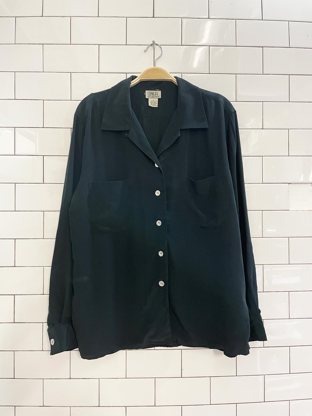 vintage 90s charori paris italy silk blouse - good market thrift store