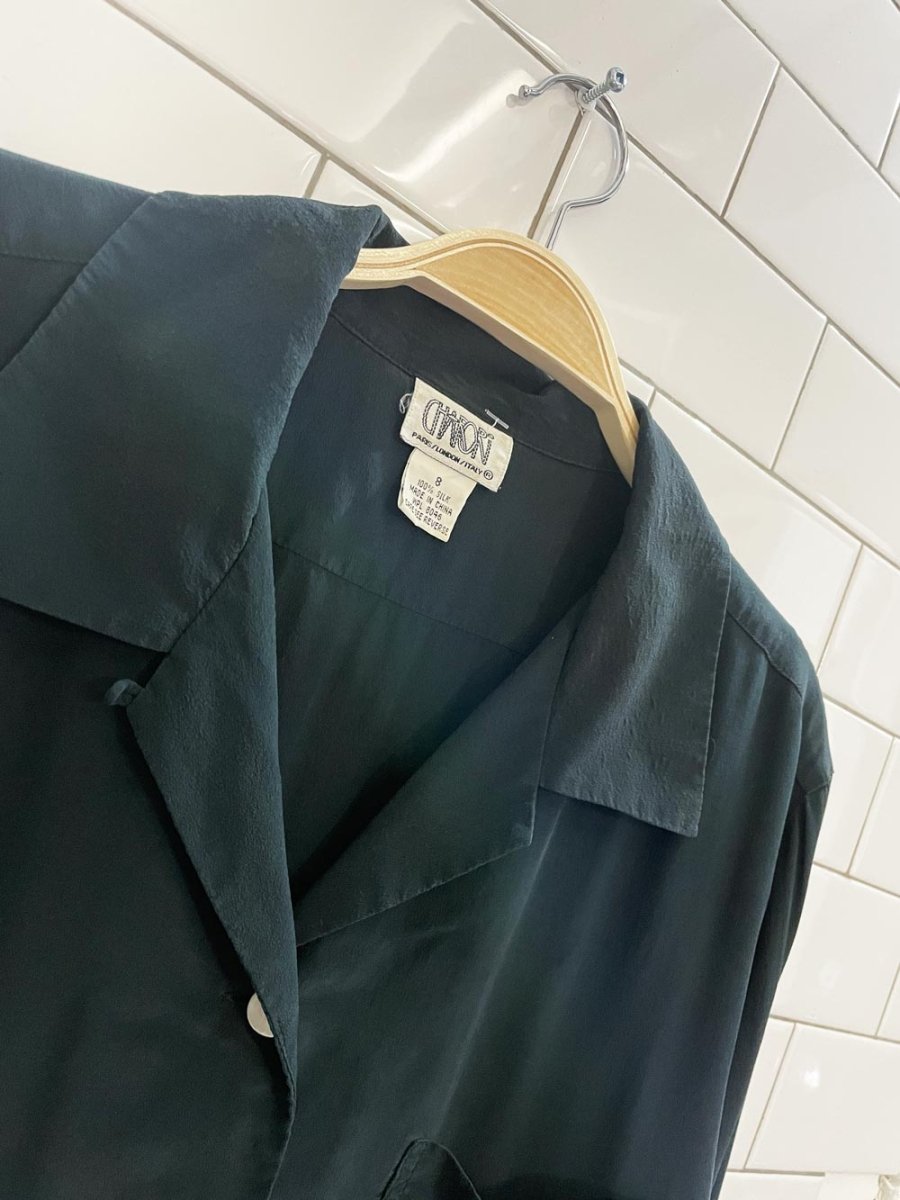 vintage 90s charori paris italy silk blouse - good market thrift store