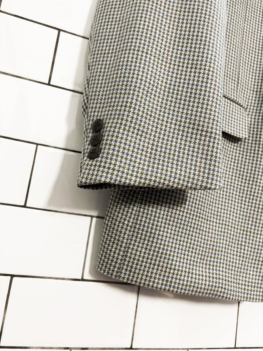 vintage charter collection moon houndstooth silk - wool blazer | woven in england - good market thrift store