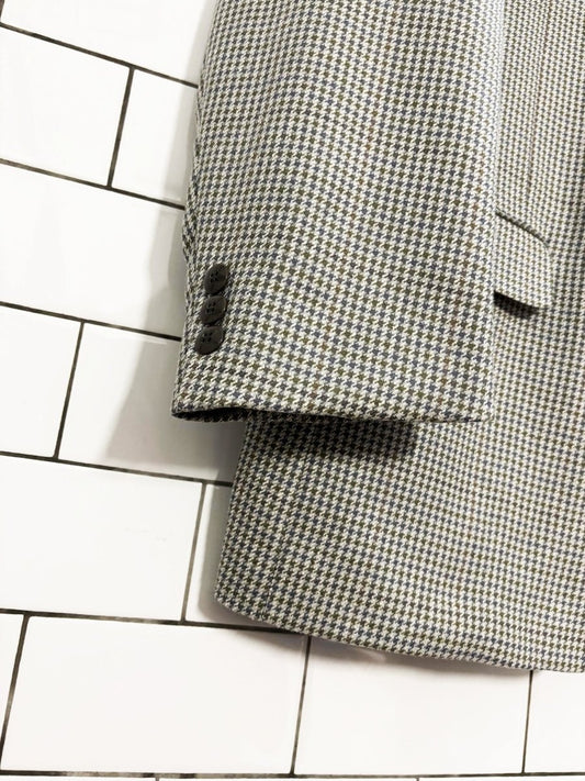 vintage charter collection moon houndstooth silk - wool blazer | woven in england - good market thrift store