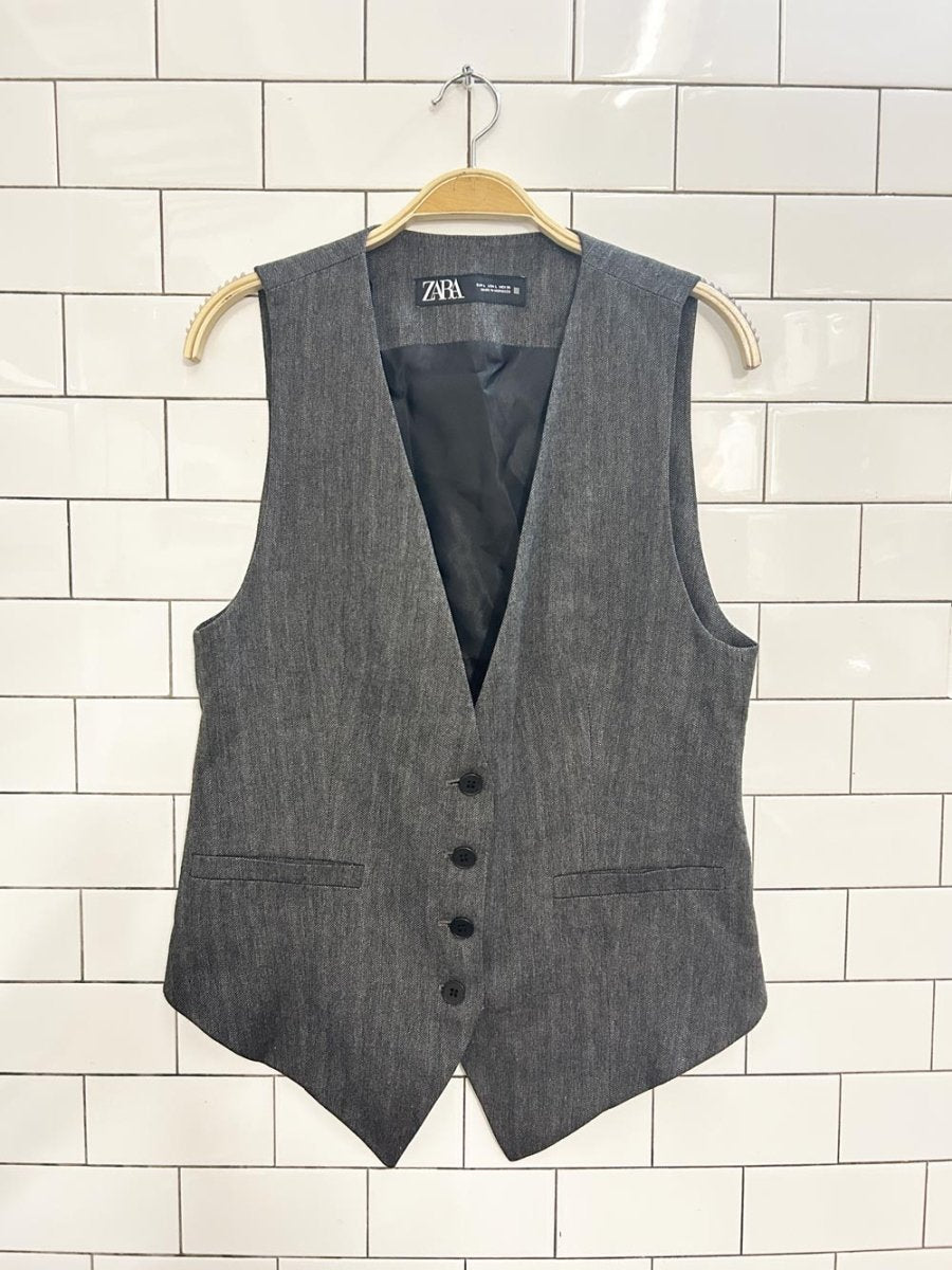 zara herringbone vest top - good market thrift store