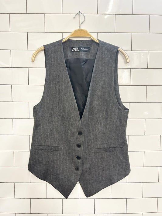 zara herringbone vest top - good market thrift store