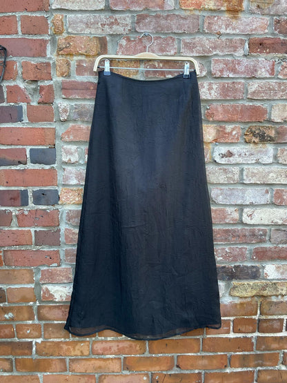 vintage 00s accomplice crinkle chiffon maxi skirt