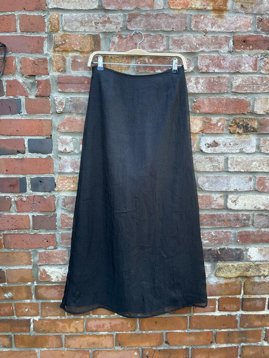 vintage 00s accomplice crinkle chiffon maxi skirt