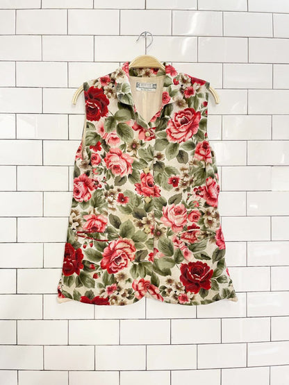 vintage 90s braemar floral linen vest top - good market thrift store