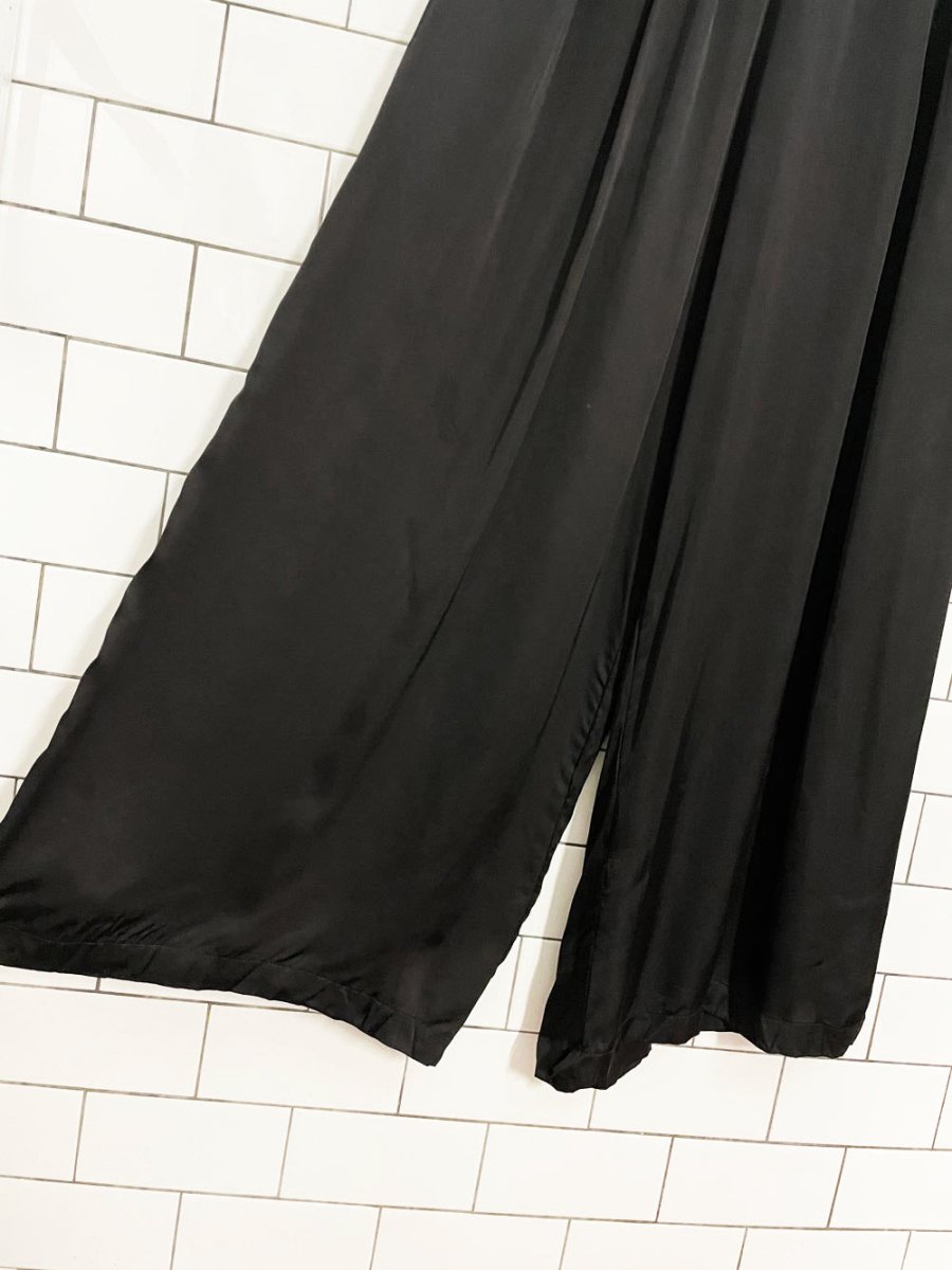 maison kohei pleated satin wide leg pants - good market thrift store