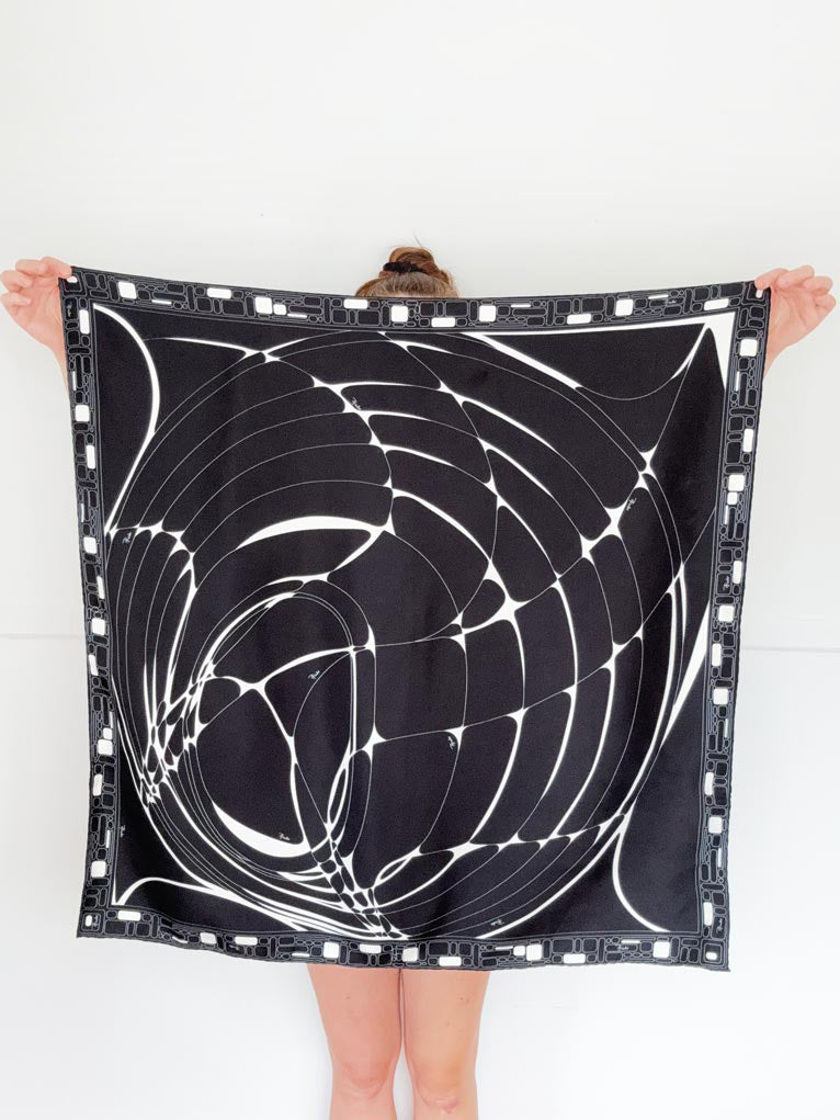 vintage emilio pucci 100% silk mod xl square scarf | hand-rolled edge