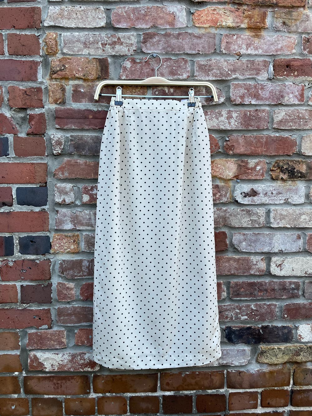 vintage polka dot midi skirt