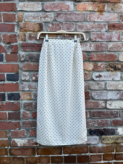 vintage polka dot midi skirt