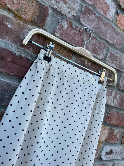 vintage polka dot midi skirt