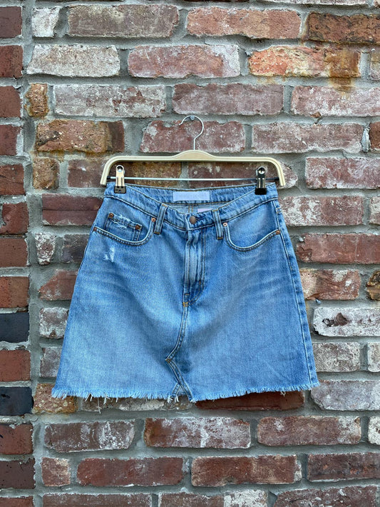 nobody denim high rise relaxed mini skirt