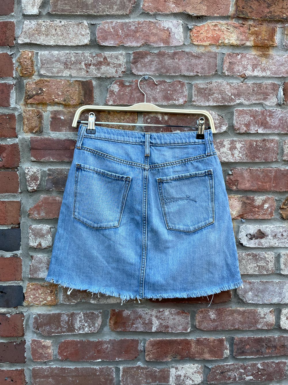 nobody denim high rise relaxed mini skirt