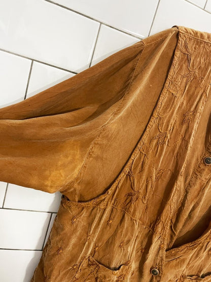 vintage 90s action wear USA embroidered vest oversized shirt - good market thrift store