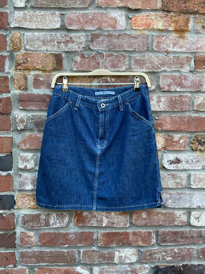 vintage 00s tommy hilfiger denim mini skirt